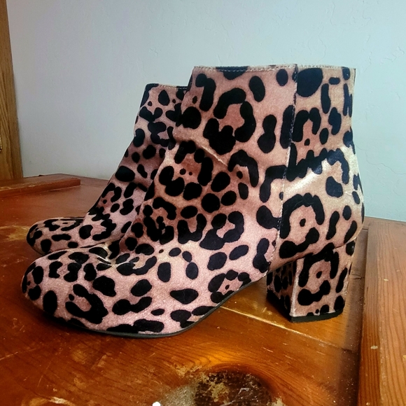 a new day Shoes - A New Day Velvet Cheetah Print Boots